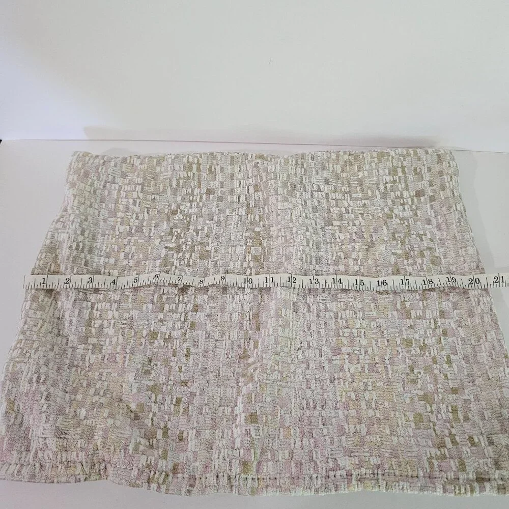 Set Of 2 Haverty's Tweed Beige & White Throw Pillow Covers Zippers 20